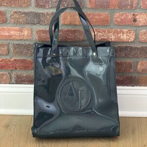Armani Jeans Graphite Patent Leather Tote